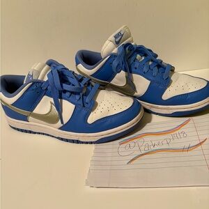 Women’s Nike Blue, White, Silver Low Top Dunks